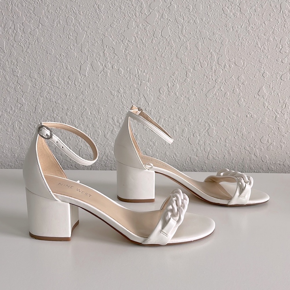 Nine West White Block heels - Picture 3 of 10